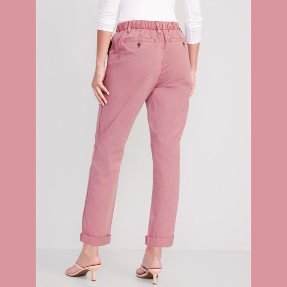 (NWT) Old Navy - rose pink high waisted chino pants (large) - Picture 2 of 4
